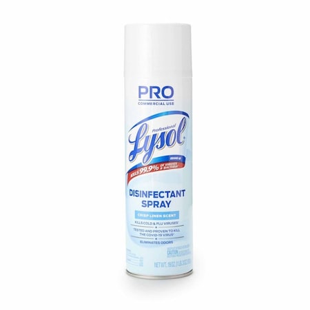 Professional Lysol Surface Disinfectant Alcohol Based Aerosol Spray Liquid 19 oz. Can Crisp Linen Scent, 12PK RAC74828CT